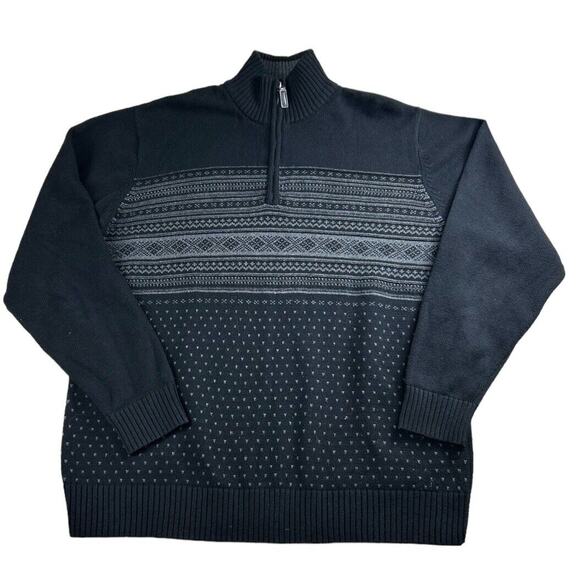 Men's Oscar De La Renta Nordic 1/4 Zip Pullover Sweater Sz L High Neck - Picture 6 of 7